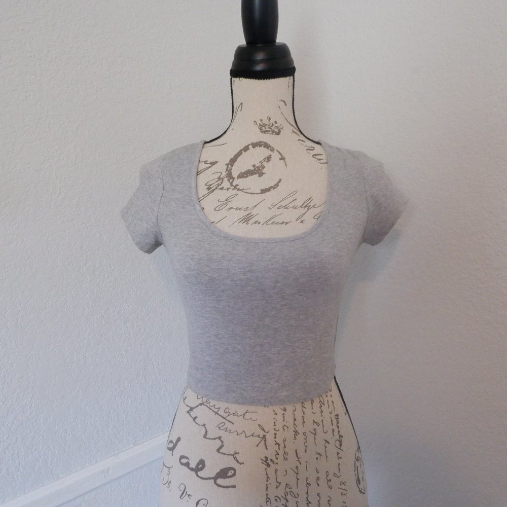 Light Gray Snug Crop Tee